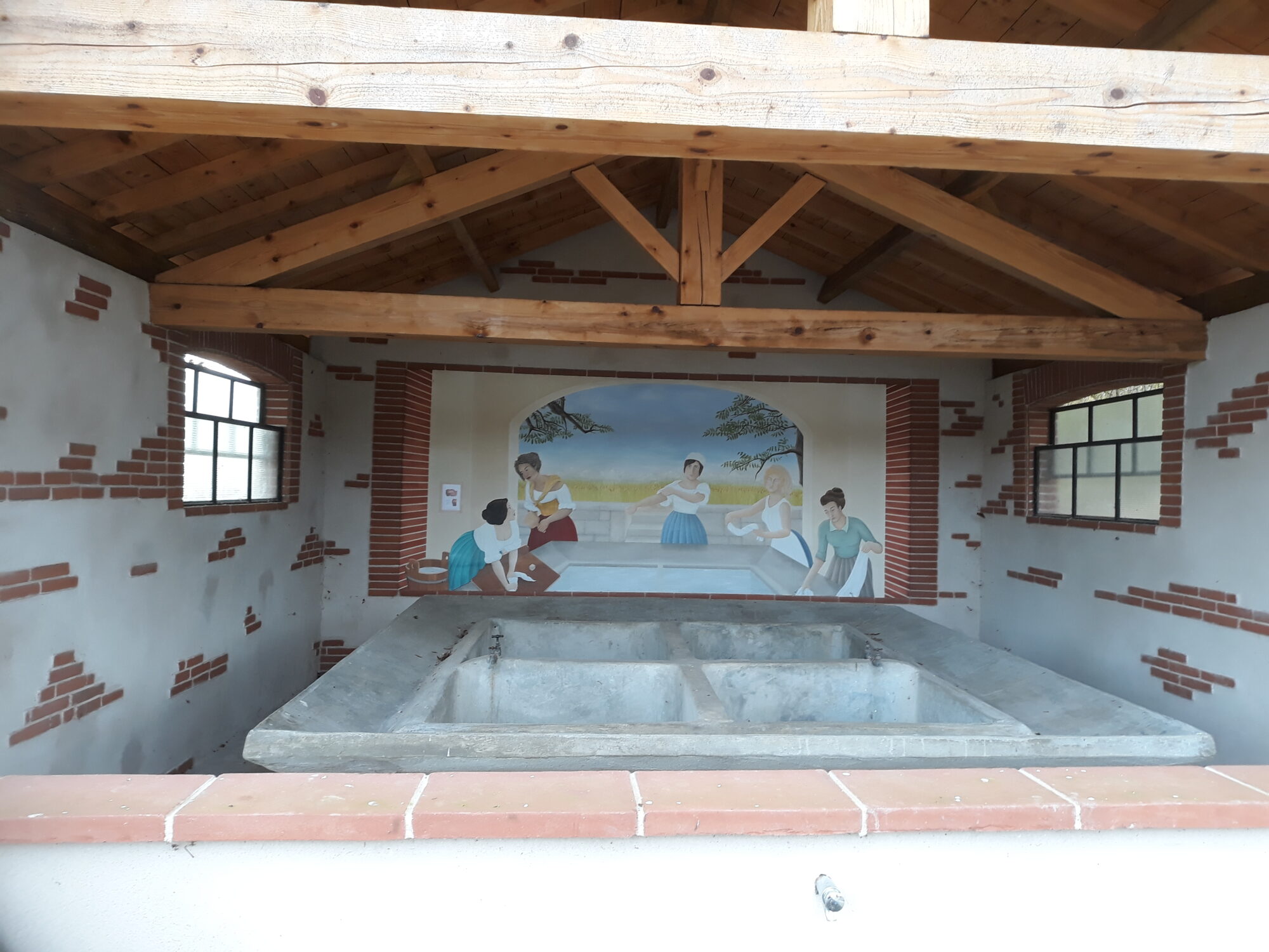 Lavoir avec fresque de lavandières, Office de Tourisme Cœur de Garonne