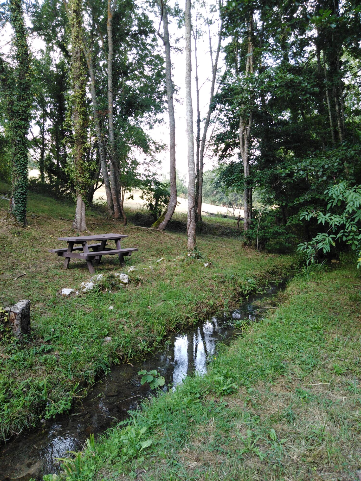 Table de pique-nique près d’un ruisseau, Office de Tourisme Cœur de Garonne