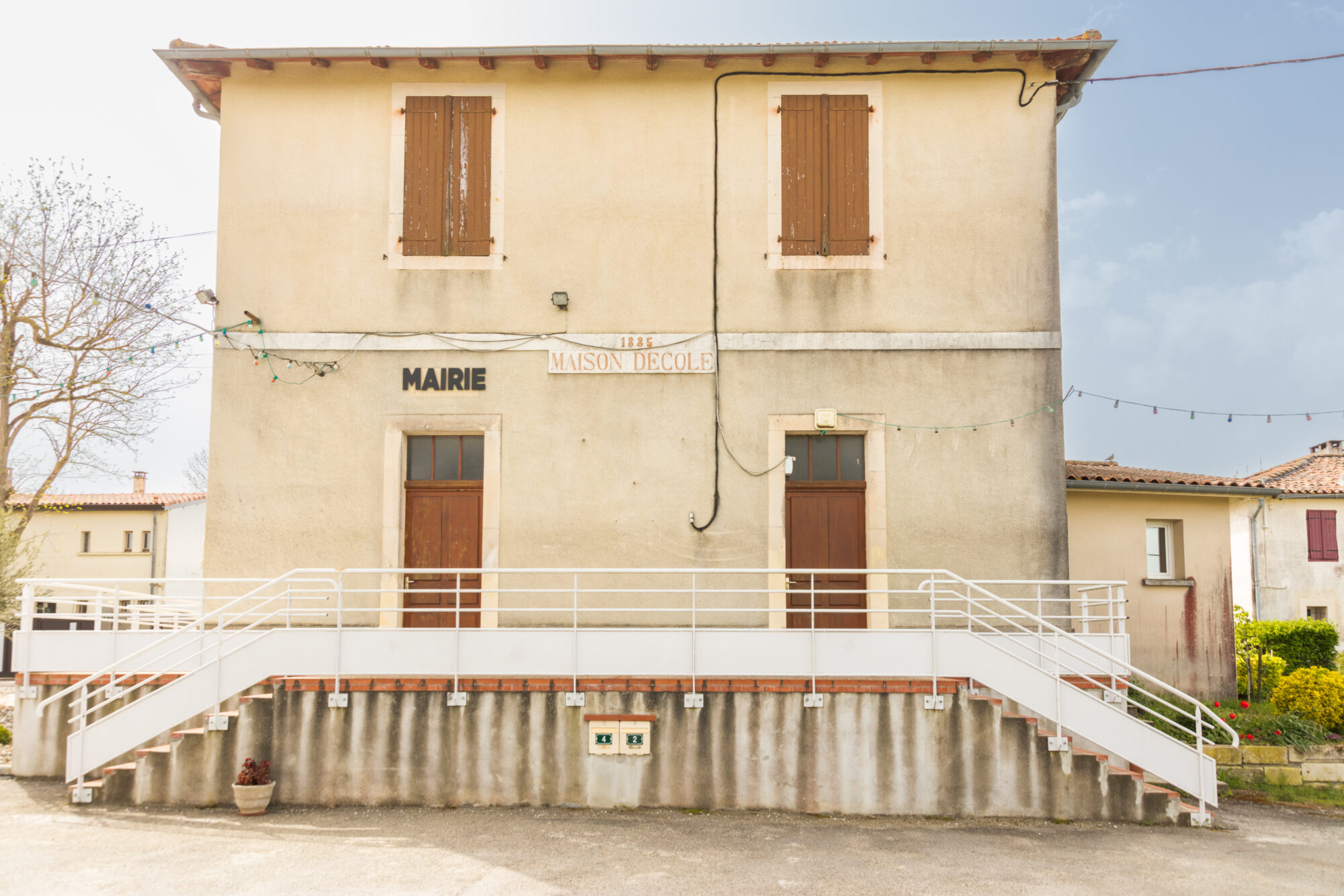 Façade de mairie, ancienne maison d’école de 1885, Cœur de Garonne