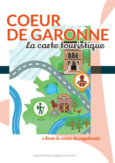 Affiche Office de Tourisme Cœur de Garonne, carte touristique illustrée