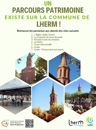 Parcours patrimoine à Lherm avec monuments, Office de Tourisme Cœur de Garonne