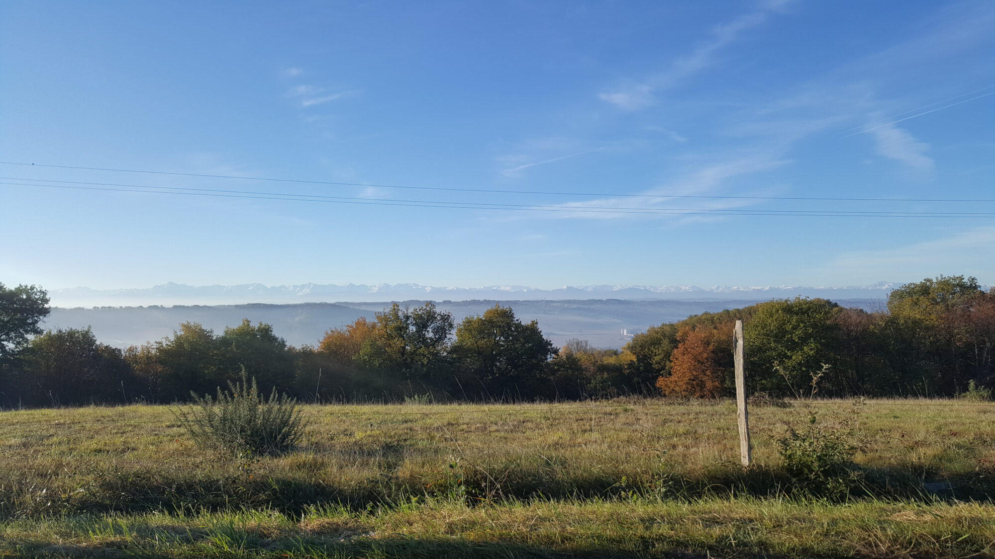 Vue sur les Pyrénées depuis Cœur de Garonne