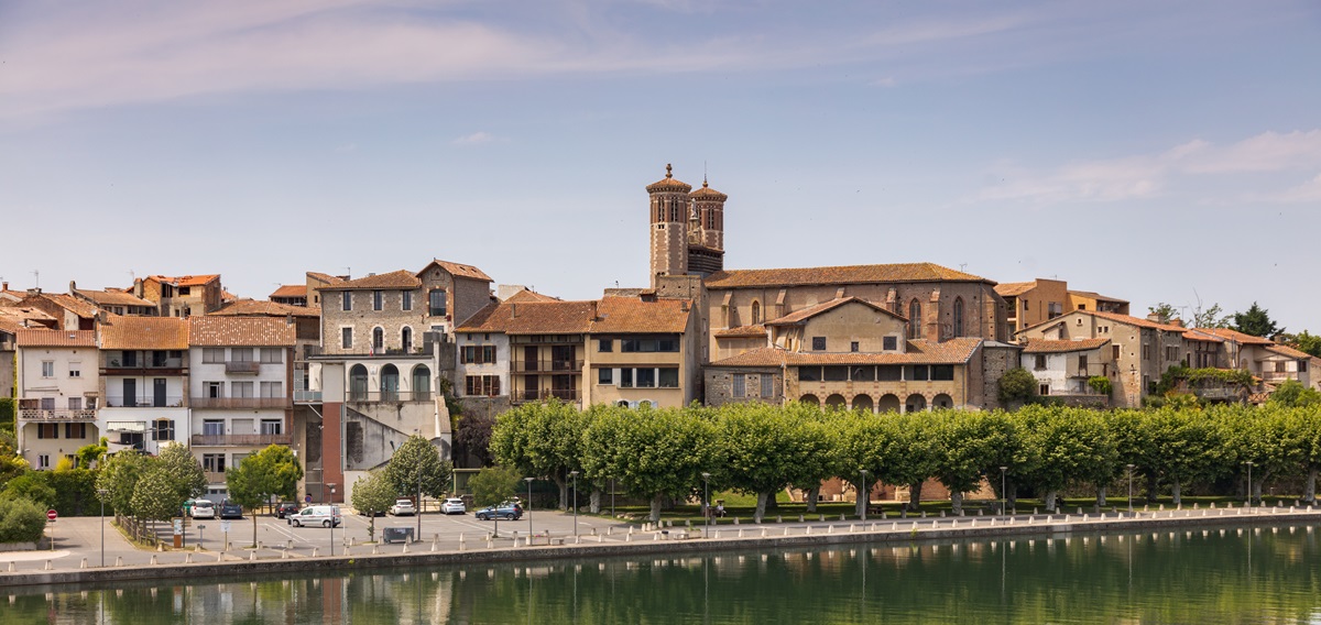 Vue du village et de l’église en bord de Garonne, Cœur de Garonne