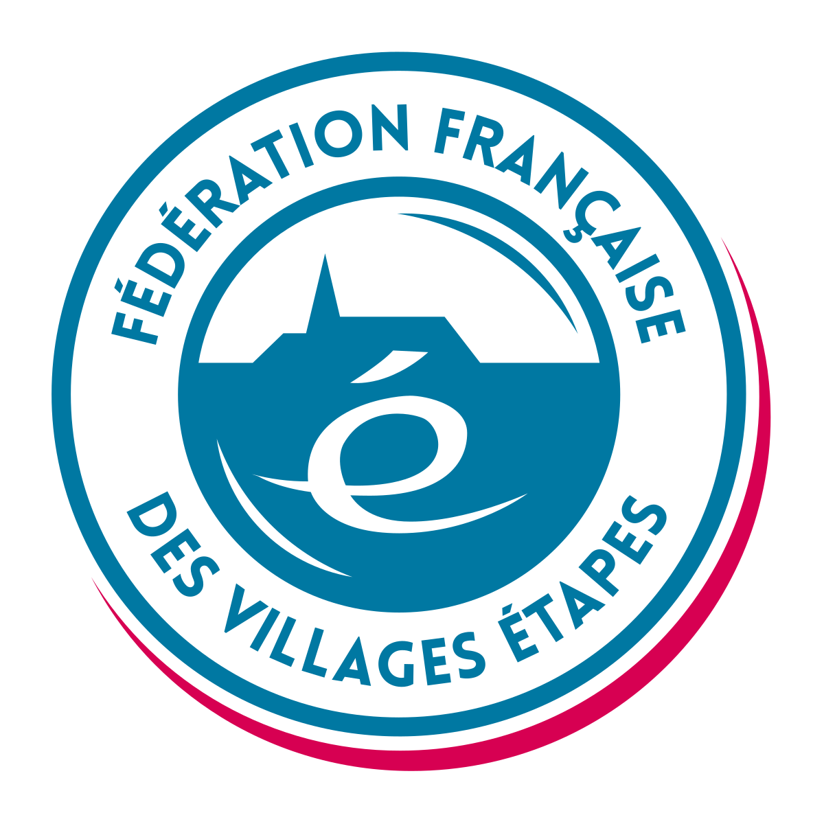 Logo Fédération française des Villages Étapes avec clocher stylisé