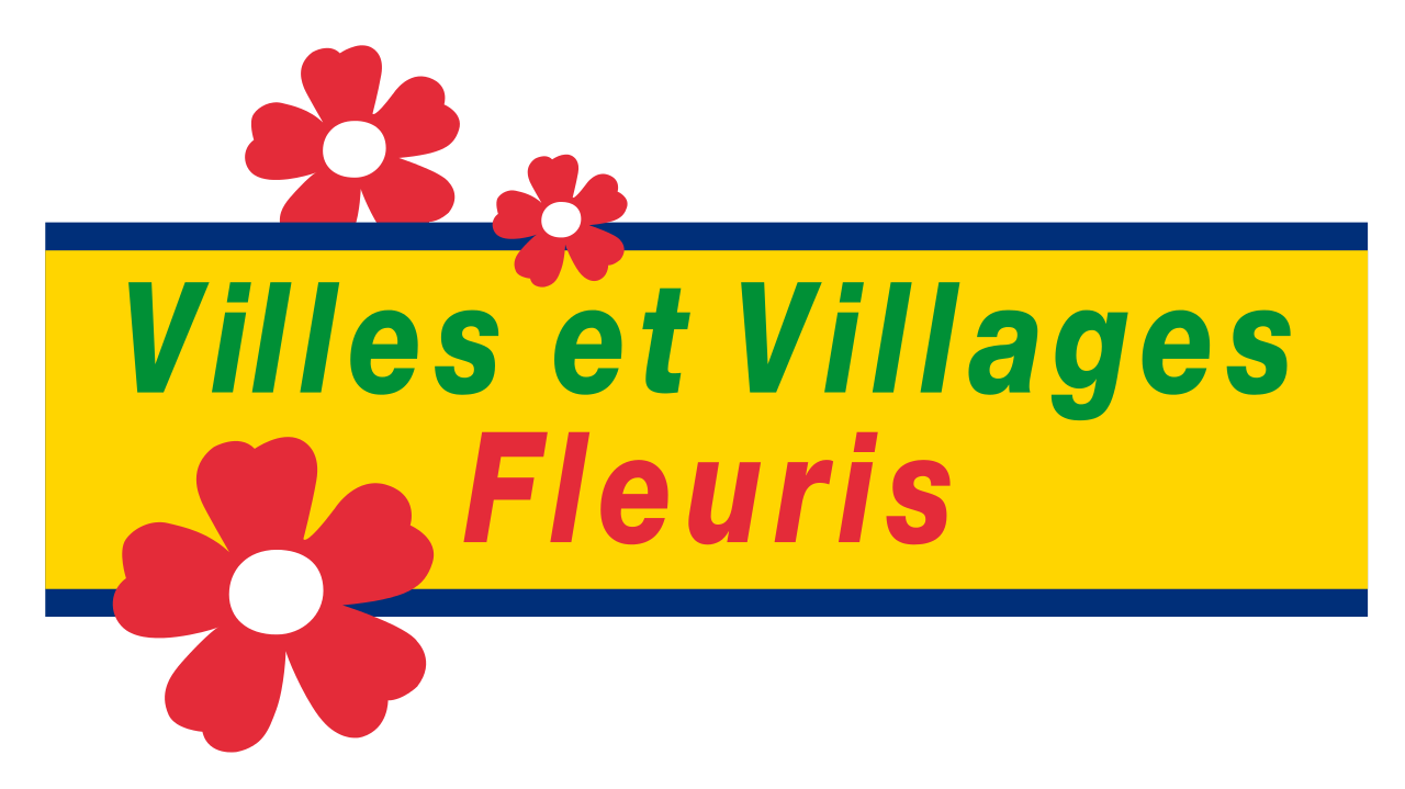 Panneau Villes et Villages Fleuris avec fleurs stylisées