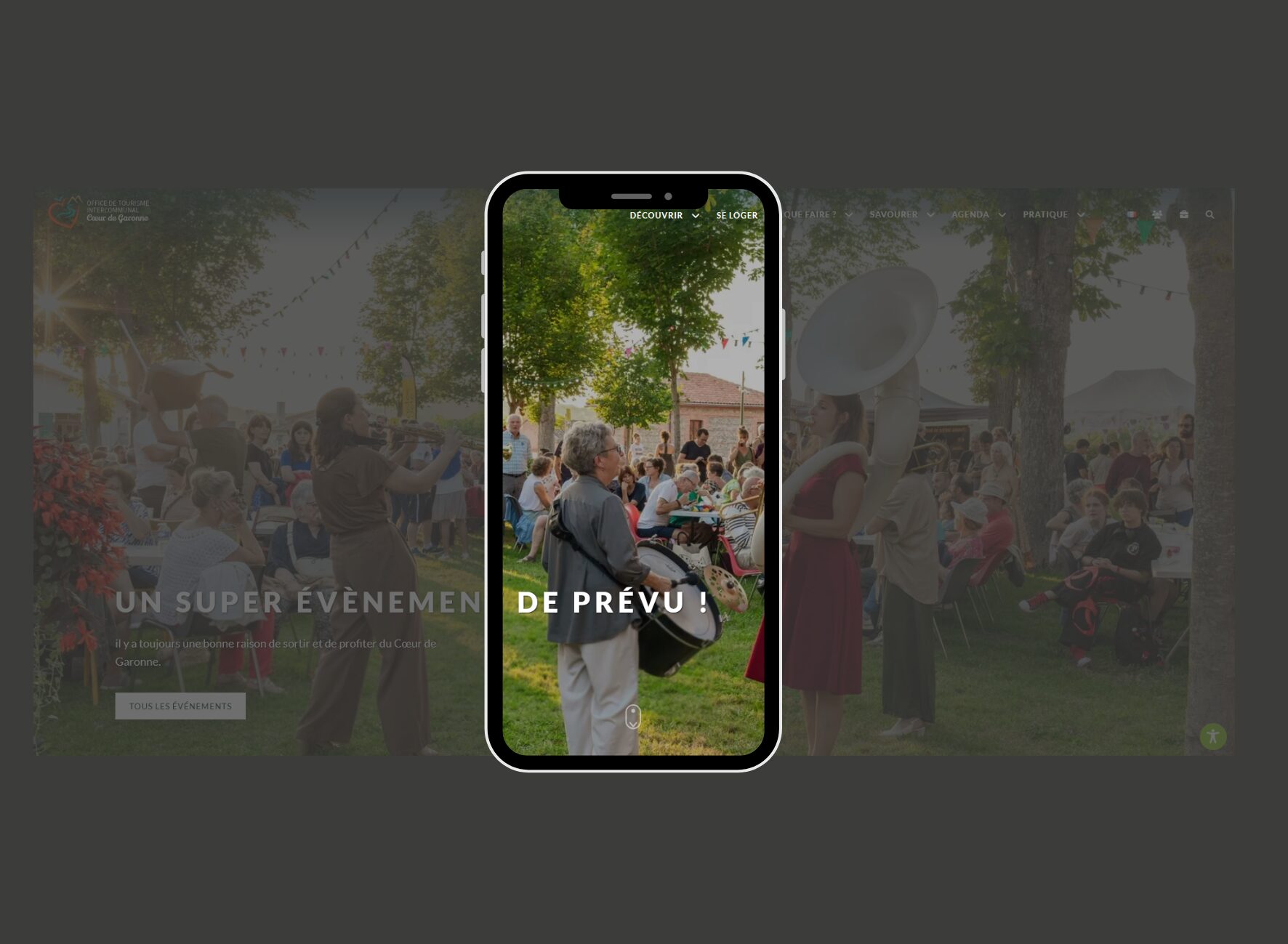 Événement festif sur mobile, Office de Tourisme Cœur de Garonne
