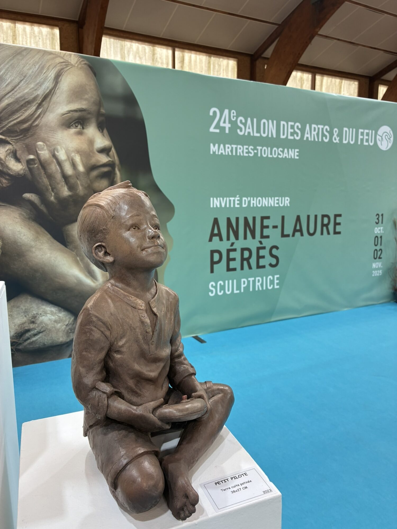 Sculpture Petit Pilote d’Anne-Laure Pérès au Salon des Arts à Martres-Tolosane
