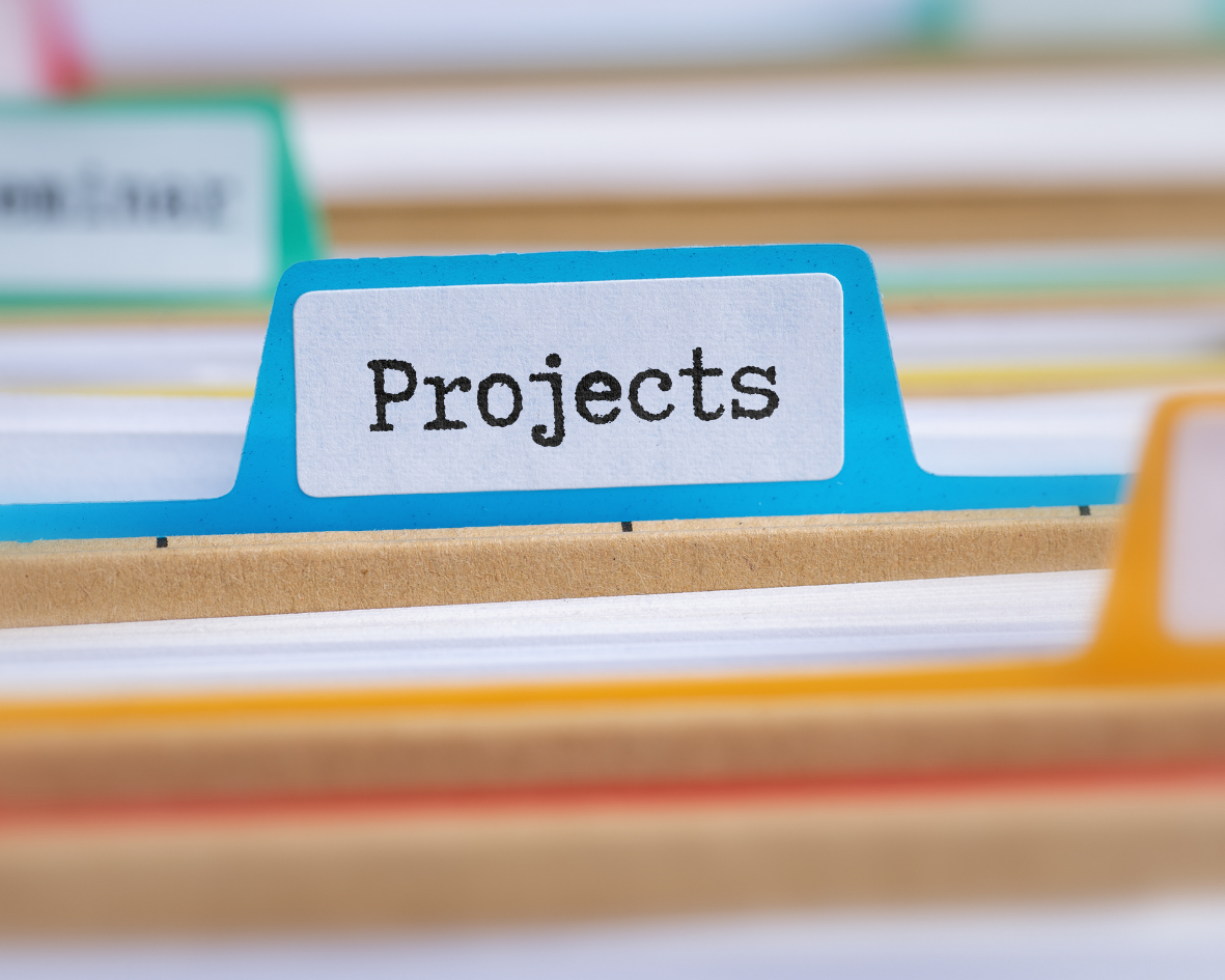 Onglet de classement Projects dans un fichier de documents