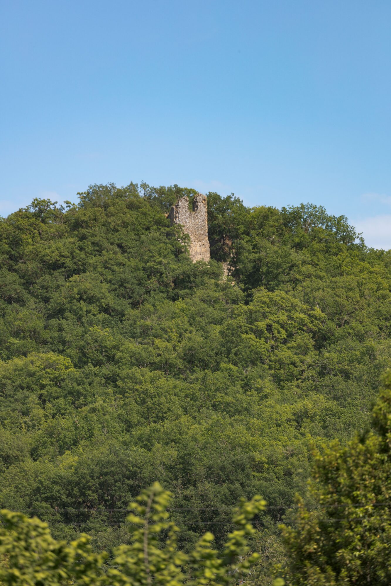 Ruines d'une tour en pierre sur la colline, Cœur de Garonne