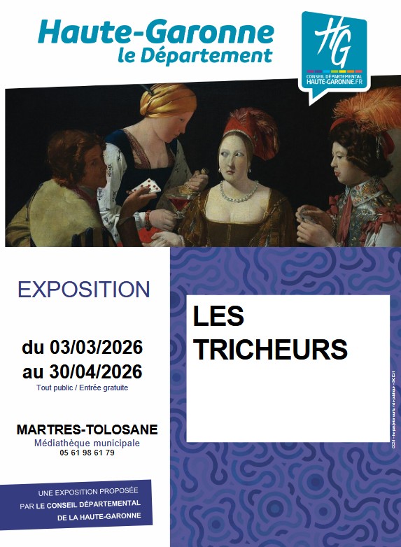 Affiche exposition Les Tricheurs à Martres-Tolosane du 03/03/2026 au 30/04/2026