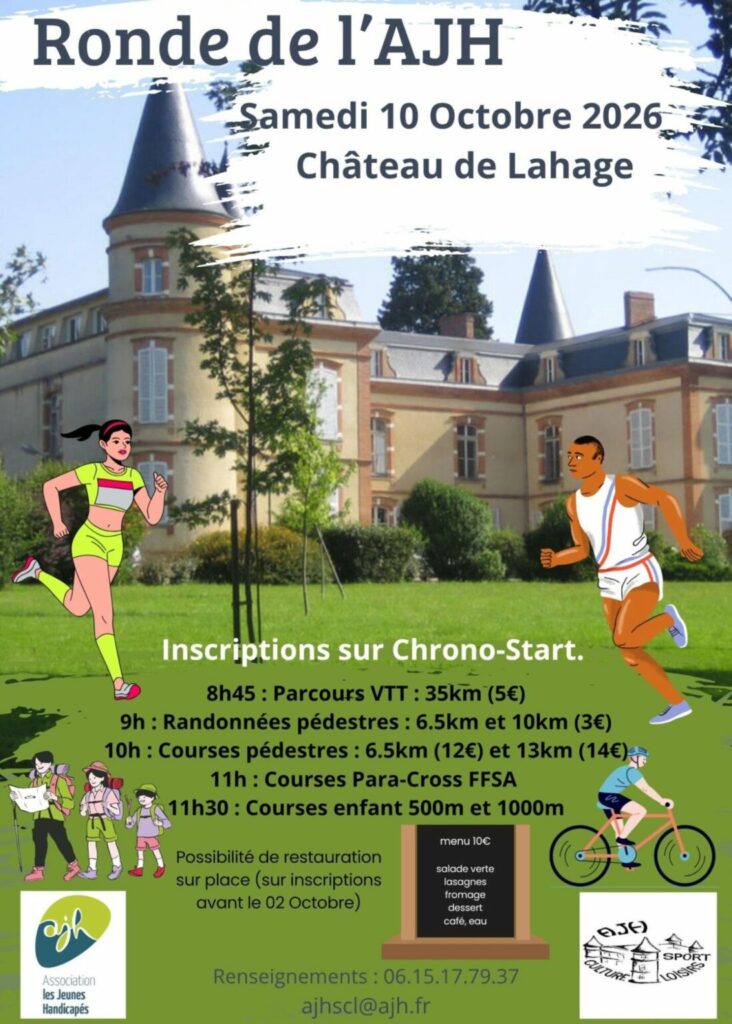 Affiche Ronde de l’AJH au Château de Lahage le 10 octobre 2026