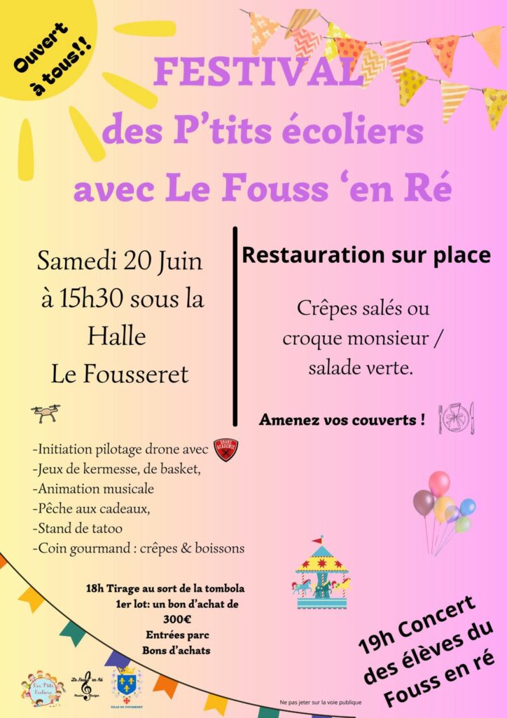Affiche du Festival des P’tits écoliers au Fousseret le 20 juin à 15h30