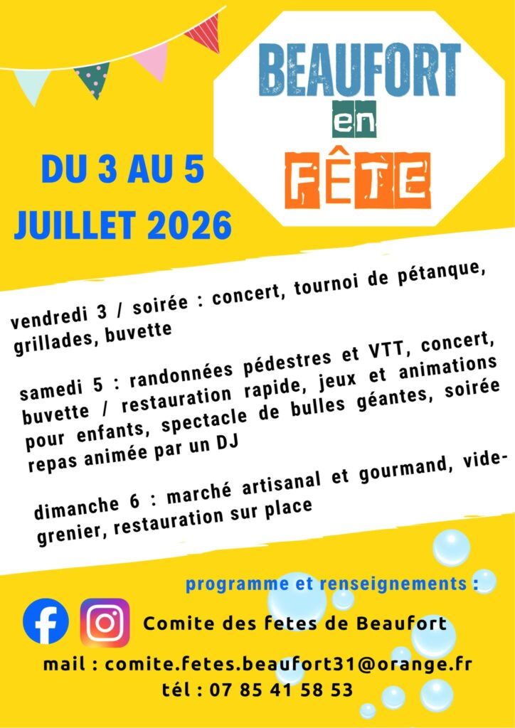Affiche Beaufort en fête du 3 au 5 juillet 2026 à Beaufort