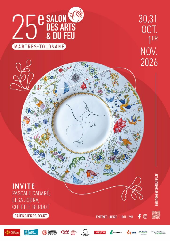 Affiche du 25e Salon des arts et du feu à Martres-Tolosane, 30 oct.-1 nov.