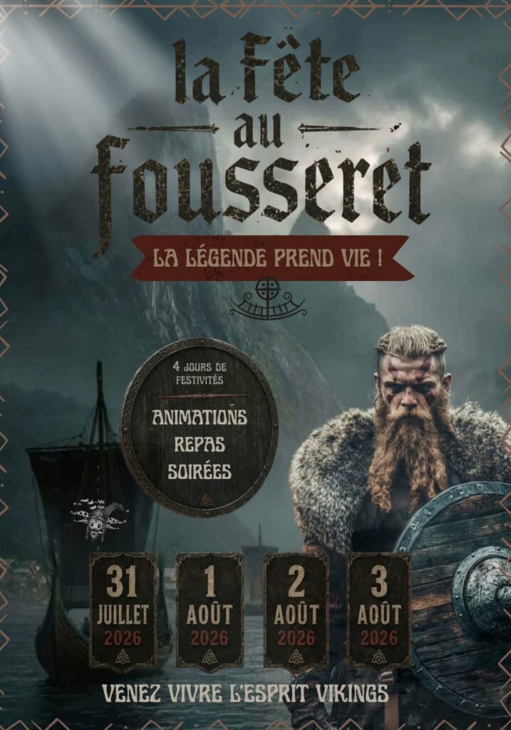 Affiche La fête au fousseret, festival viking du 31 juillet au 3 août 2026
