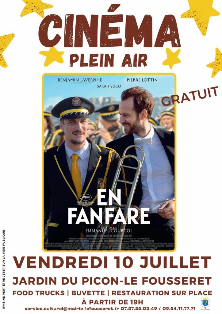 Affiche cinéma plein air gratuite du film En fanfare, vendredi 10 juillet