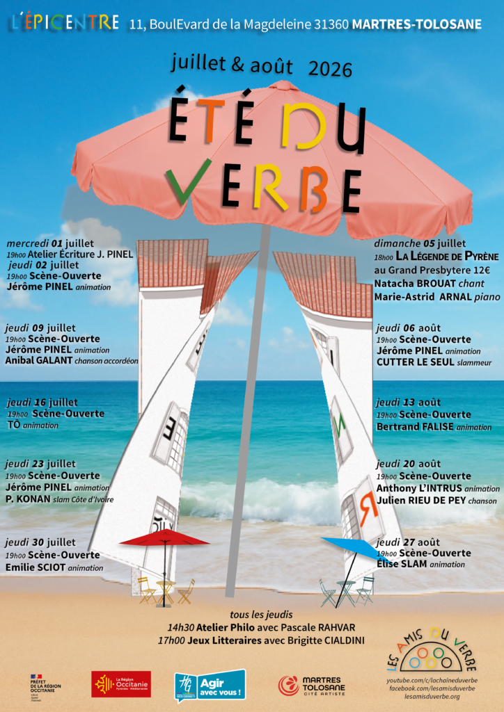 Affiche programme Été du Verbe juillet-août 2026 à Martres-Tolosane