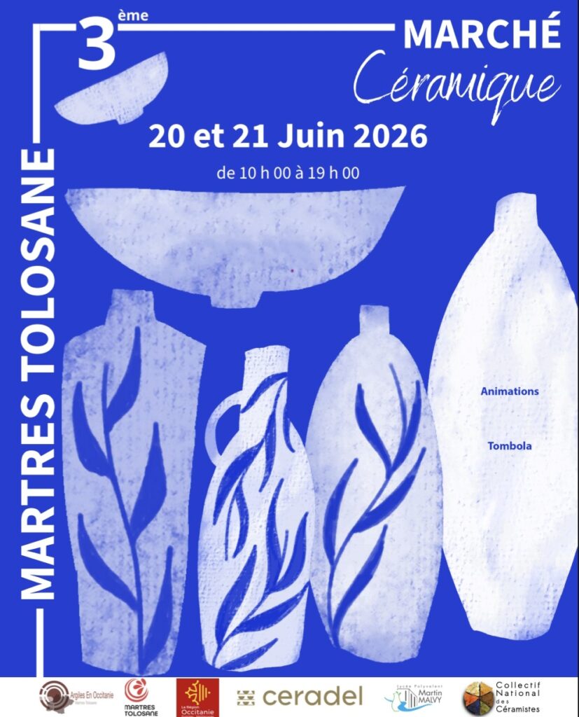 Affiche du 3e Marché Céramique à Martres-Tolosane, 20 et 21 juin 2026