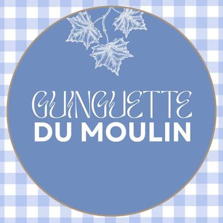 Logo Guinguette du Moulin avec feuilles de vigne blanches