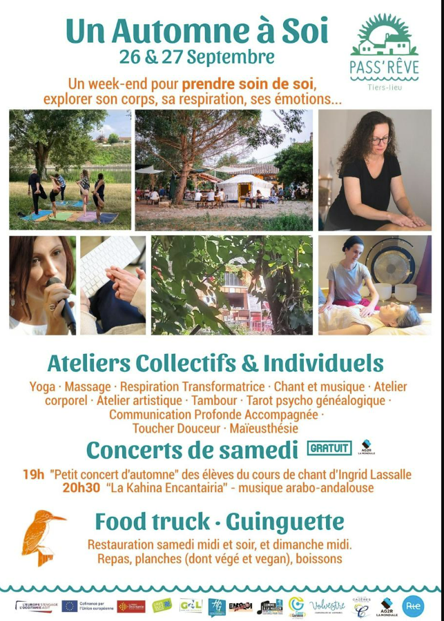 Affiche Un Automne à Soi, ateliers bien-être et concerts 26-27 septembre